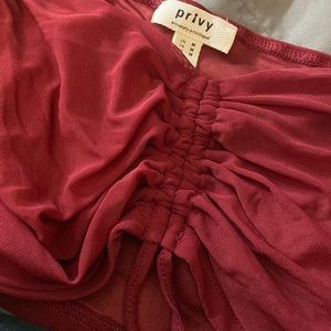 Long sleeve cropped mesh blouse